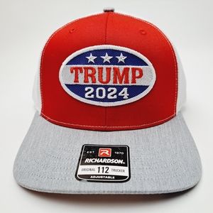 Trump Maga 2024 Richardson 112 Embroidered Patch Trucker Mesh Snapback Cap Hat